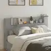 Image de vidaXL Tête de lit de rangement avec LED Gris béton Bois d'ingénierie