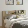 Image de vidaXL Tête de lit de rangement avec LED Chêne Sonoma