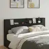 Image de vidaXL Tête de lit de rangement avec LED Noir Bois d'ingénierie