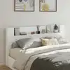 Image de vidaXL Tête de lit de rangement avec LED Blanc Bois d'ingénierie