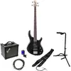 Image de Cort Action PJ Bass Open Pore Black elektrische basgitaar starterset