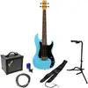 Image de Flight Rock Series Mini Bass Lite Blue elektrische basgitaar starterset