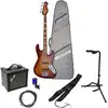 Image de Mooer MBJ420 Red Burst elektrische basgitaar starterset