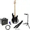 Image de Sterling by Music Man StingRay Ray4 Black elektrische basgitaar starterset