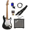 Image de Fazley Sunset Series Dawn HSS 3/4 Black elektrische kindergitaar starterset