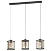 Image de EGLO Suspension Dellow, lampe industrielle 3 flammes au-dessus de la table