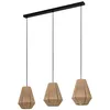 Image de EGLO Suspension luminaire Alderney, lustre en tissu à 3 lampes pour salon