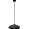 Image de EGLO Suspension luminaire Barlaston, lustre pour salon et salle à manger, lampe de plafond suspendue en tissu gris et métal noir, douille E27, Ø 45 cm