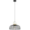 Image de Eglo Suspension luminaire Roundham, lustre pour salon et salle à manger, lampe de plafond suspendue en métal noir et laiton, douille E27, Ø 45 cm