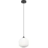 Image de EGLO Suspension luminaire Mantunalle, lampe de plafond suspendue, lustre salon ou salle à manger en métal Noir et verre blanc, douille E27, Ø 20 cm