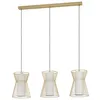 Image de EGLO Suspension luminaire Maseta, lustre chambre à 3 flammes, plafonnier salon ou salle à manger en métal doré et verre opale mat, douille E27