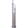 Image de Globo 3159-3 Lampe d'extérieur en acier inoxydable et plastique opale 3 x 60 W E27 IP44 Hauteur 170 cm Ø 28 cm