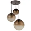 Image de Globo 15865-3 Lampe suspendue à 3 boules en verre Marron Moyen