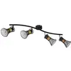 Image de Lampe de plafond en métal noir et doré - Spots mobiles pour chambre à coucher