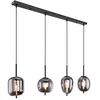Image de Globo 3302 BLACKY Suspension en verre fumé, métal noir mat, marron