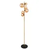 Image de Globo Lampadaire 6 ampoules - Lampe sur Pied - Laiton - Noir - Métal - H 155 cm