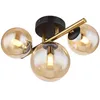Image de Globo Plafonnier Riha noir avec or 3 lumières - 56135-3W