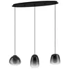 Image de EGLO Suspension Aguilares, verre fumé, 3 flammes, métal et noir, E27, L 84