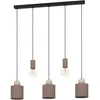Image de EGLO Suspension luminaire Gazzola, lustre à 5 lampes pour salon et salle à manger, lampe de plafond suspendue en métal moka et sable, douille E27