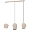 Image de EGLO Suspension luminaire Cambaito, lustre à 3 lampes pour salon et salle à manger, plafonnier à suspendre en métal couleur sable, douille E27