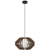 Image de Eglo Lampe suspendue Rusticaria Bois, brun en verre, blanc E27 1x40w H: 110cm Ø45 cm Dimmable