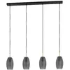 Image de Eglo 900508 BATISTA Suspension en verre satiné gris mat E27 4 x 40 W L : 94,5 cm l : 12 cm H : 110 cm Intensité variable