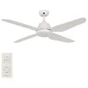 Image de LUCCI AIR Airfusion Aria Ventilateur de plafond 4 ailettes 122 cm 3 vitesses Minuterie Été/hiver Lumière LED Blanc