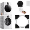 Image de Kit de Superposition Universel pour Lave-Linge et Sèche-Linge Taille Réglable de 50-70 cm Cadre de Liaison avec Sangle à Cliquet