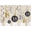 Image de Suspensions 18 Ans - Or / Argent - Décoration Anniversaire Majorité - Lot de 12