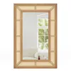 Image de COSTWAY Miroir Mural Rectangulaire 90 x 60 cm en Rotin Cadre en Bois Miroir Suspendu Vertical ou Horizontal pour Salon Entrée