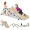 Image de Jouet dEscalade COSTWAY 5 en 1 : Toboggan Bascule Rampe dEscalade Tunnel pour 3 Ans+Charge max.: 60 KG Gris