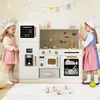 Image de COSTWAY Cuisine Enfants 3 Ans+ 10 avec Accessoires Effet lumineux et Sonores Lave-Vaisselle Micro-ondesTableau Noir...