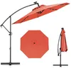 Image de Parasol Déporté  300 x 245cm - COSTWAY - avec 32 LED - Base Croisée - Réglage dInclinaison - Manivelle - Rotation à 360° - Orange