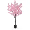 Image de COSTWAY Plante Artificielle Fleurs Roses 190CM en Pot Remplies de Ciment - Troncs de PE Simulés Décoration Moderne pour Salon