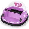 Image de DREAMADE Auto Tamponneuse Électrique pour Enfants Voiture Tournante Bébé 360° 12 V avec Télécommande Lumières LED Klaxon Rose