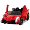 Image de Lamborghini Voiture Électrique 12V/7 Ah pour Enfants Télécommande 2.4 G Portes Hydrauliques LED klaxon MP3 USB 3-8 Ans Rouge