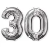Image de Lot de 2 ballons chiffre 30 - Argent - AMSCAN - À gonfler à lair ou à lhélium
