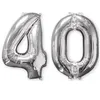 Image de 2 Ballons aluminium argent 40 ans 66 cm - Argent