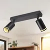 Image de Homefire Spot de Plafond Noir 2 Ampoules Lampe de Couloir Plafonnier Moderne Spot GU10 Spots Pivotant Plafonnier Intérieur en Métal