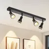 Image de Homefire Spot de Plafond4 Ampoules Noir Salon Spot Orientable GU10 Spot Lampe Moderne pour Cuisine Chambre Couloir Sans