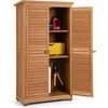 Image de RELAX4LIFE Abri de Jardin en Bois Toit à Pente Armoire Rangement de Jardin avec 3 Étagères Amovibles Abri à Outils 87x47x160 cm