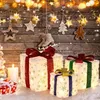 Image de GOPLUS 3 PCs Boîtes-Cadeaux Lumineuses Noël sous Sapin de Noel Lumineux 48 lumières Vives Décoration Noël Cubes 15/20/25CM