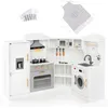Image de COSTWAY Grande Cuisine pour 4 Enfants 3 à 10 ans Lumière & Effet Sonore - 15 Accessoires Blanc & G