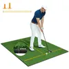 Image de COSTWAY Tapis de Frappe de Golf 152x117x32cm-Gazon Synthétique-2 Positions de Tee-2 Bâtons dAlignement-6 Trous de Tee Pré-percés