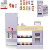 Image de Marchande Enfants COSTWAY 13 Accessoires Distributeur Automatique Épicerie Enfants 3-8 Ans en Bois Violet