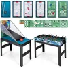 Image de Table Multi-jeux 15 en 1 COSTWAY-Basket-Babyfoot-Billard-Hockey-Bowling-Ping-pong-Jeu de palets-Accessoires Complet-Pied Réglables