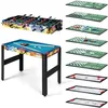 Image de Table Multi-Jeux 12 en 1 COSTWAT-22 Joueurs-BillardHockeyBowlingBaby-FootAir HockeyPing-PongEchecsPoker-Pieds Réglables