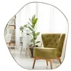 Image de COSTWAY Miroir Décoratif Asymétrique - 75x70CM - Cadre en Métal Doré Miroir HD Mural Montage Horizontal-Vertical - Salon Chambre