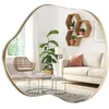 Image de COSTWAY Miroir Décoratif Asymétrique - 78x56CM - Cadre en Métal Doré Miroir HD Mural Montage Horizontal-Vertical - Salon Chambre