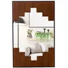 Image de COSTWAY Miroir Mural Rectangulaire -95x60CM -Cadre en Métal Rivet en Métal+Décorations Forme de Touches de Piano -Miroir Décoration